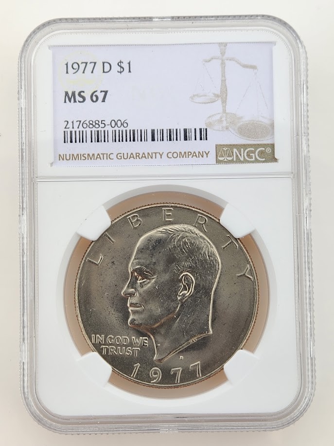 1977-D Eisenhower Dollar, NGC MS67 (Greysheet $2,600)