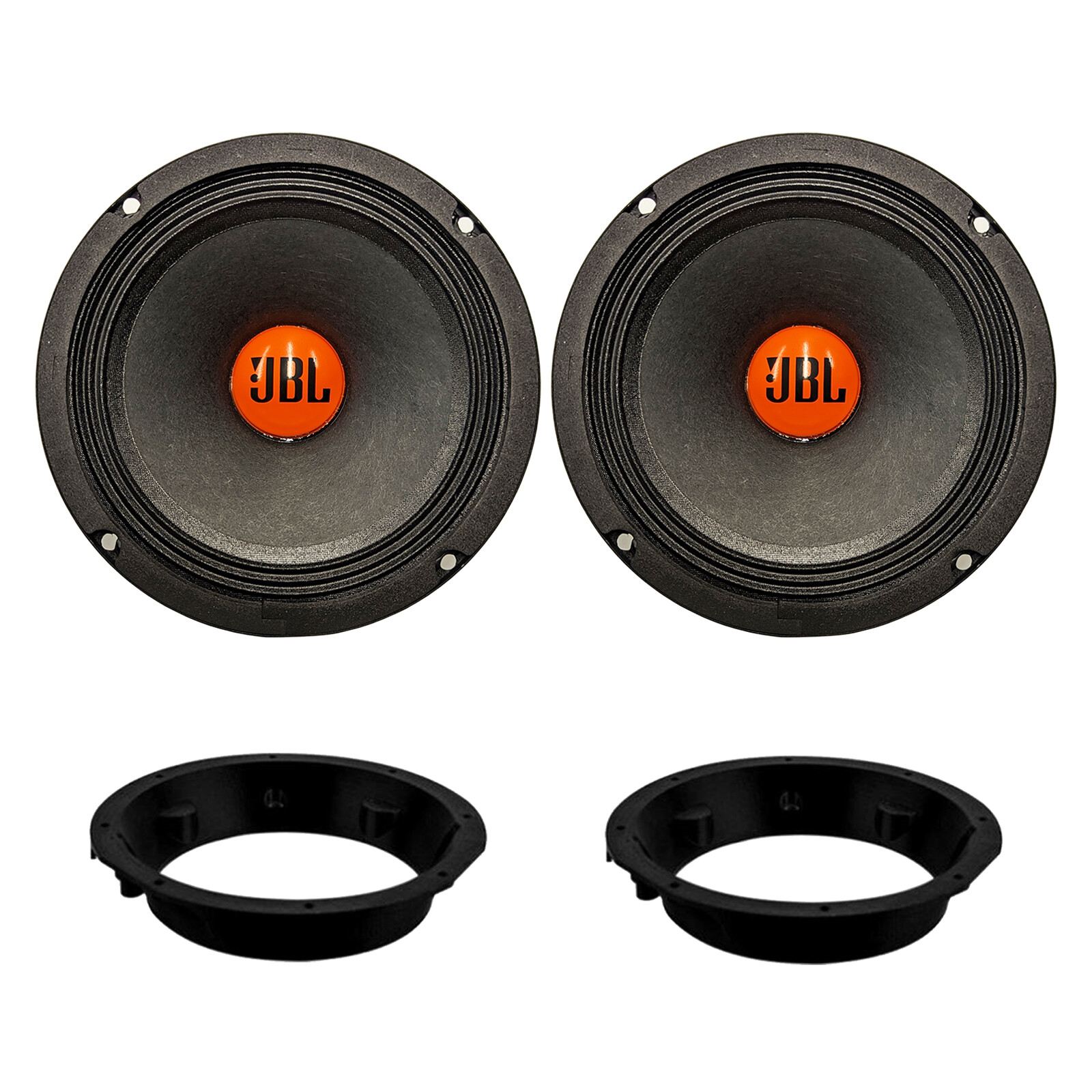 JBL 6.5" 300W Speakers (Pair), 98-2013 Harley Touring Motorcycle Adapter Kit
