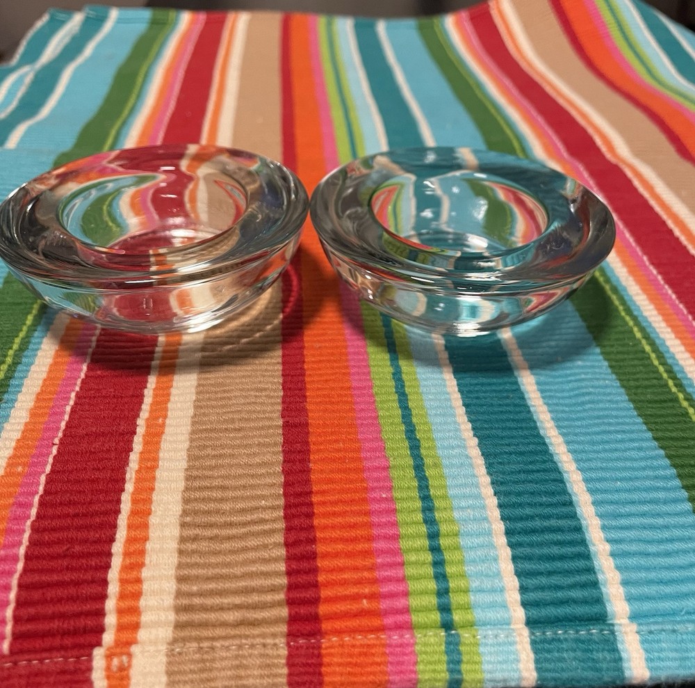 Vintage Set 2 Rounded Elegant Candle Holders