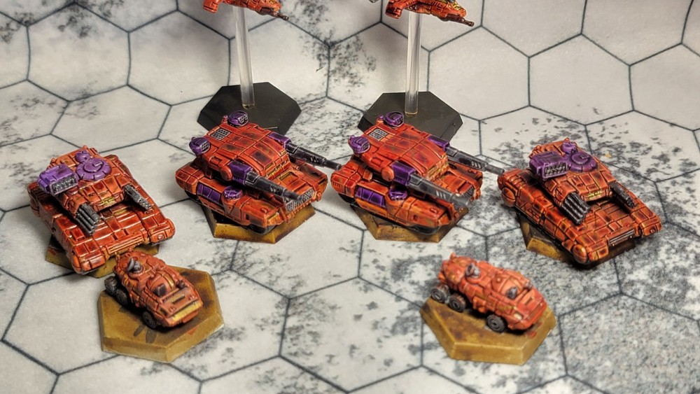 Painted BattleTech: Battlefield Support - Recon & Hunter Lances.