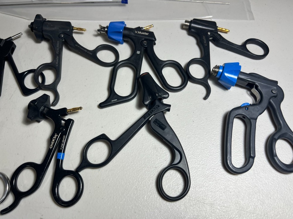 Lot of V.Mueller Laparoscopic Rotating Grasping Forceps Handles & Inserts