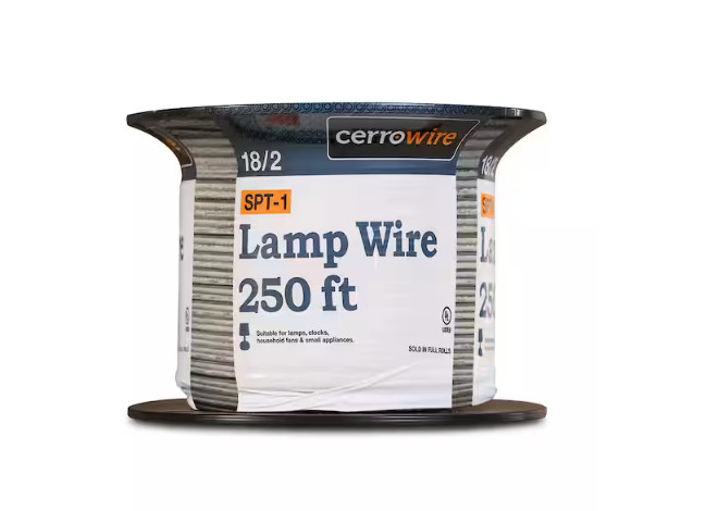 Cerrowire 250 ft. 18/2 Clear Stranded Copper Lamp Wire # 252-1012G3