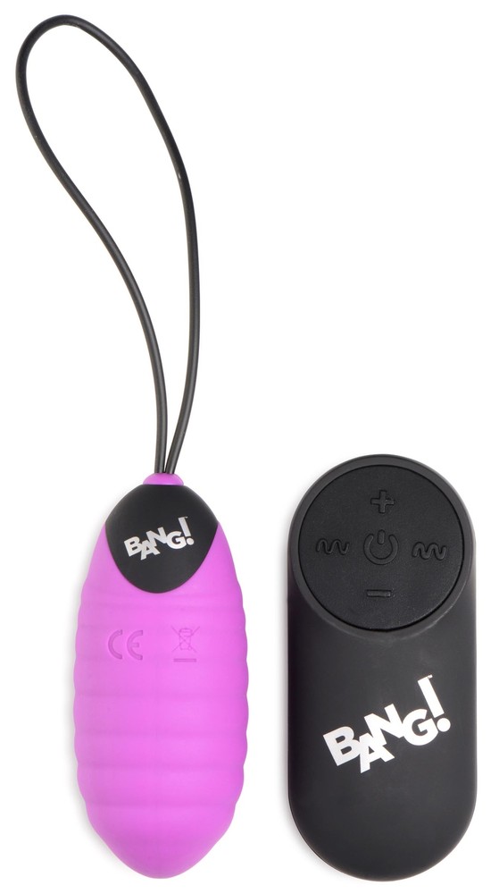 Multi-speed Ribbed Silicone Vibrating Egg with Remote Control Clit Massager
