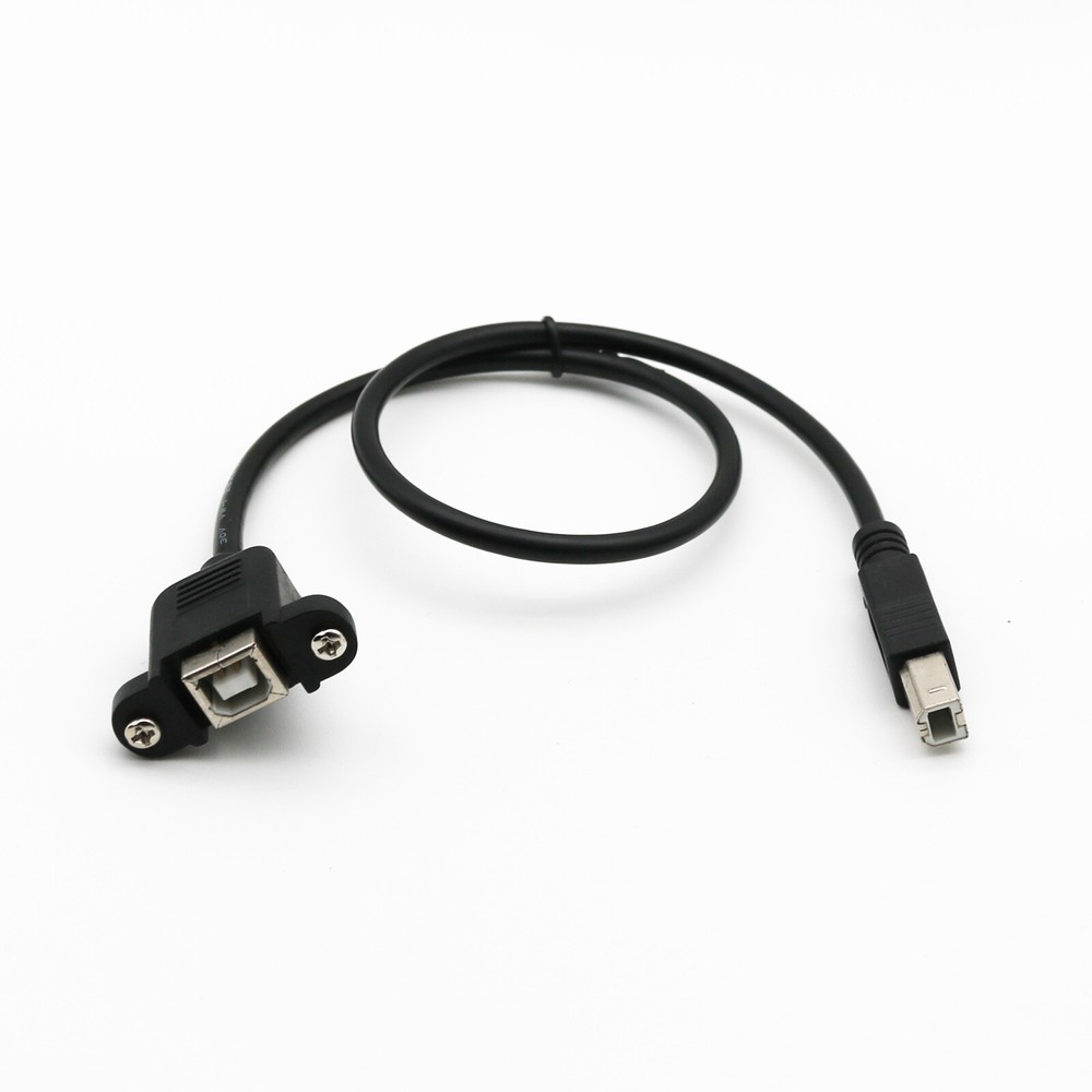 1x USB 2.0 B Female Socket Panel Mount to Male Plug Printer Extension Cable 50cm