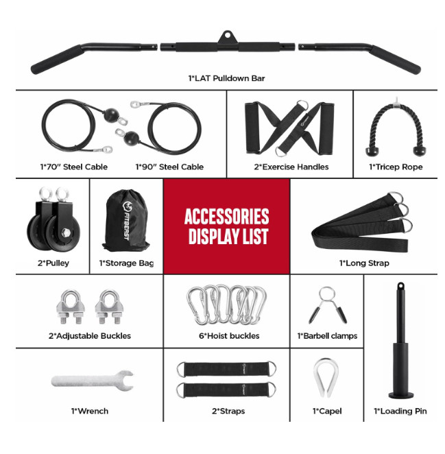 New Gym Cable Pulley System for Lat Pulldown, Biceps & Strength Training