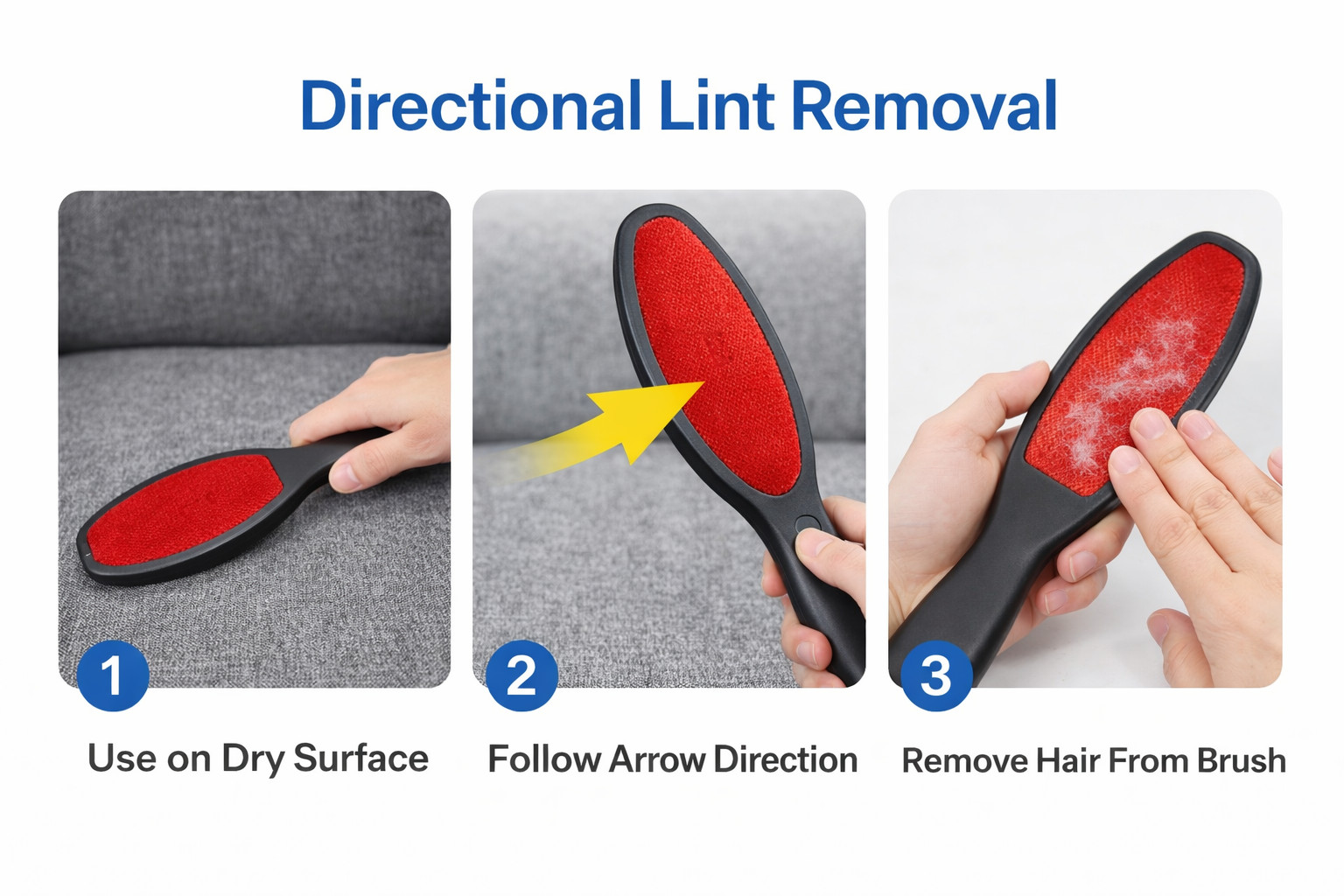 2 Pack Reusable Lint Brush Pet Hair Remover Clothes Furniture Bedding