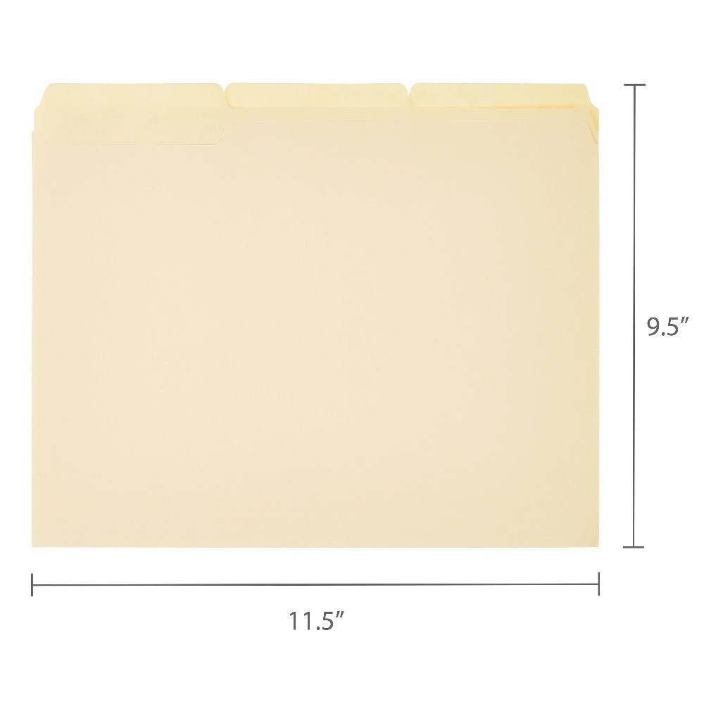 Manila File Folders, Letter Size, 25 Count