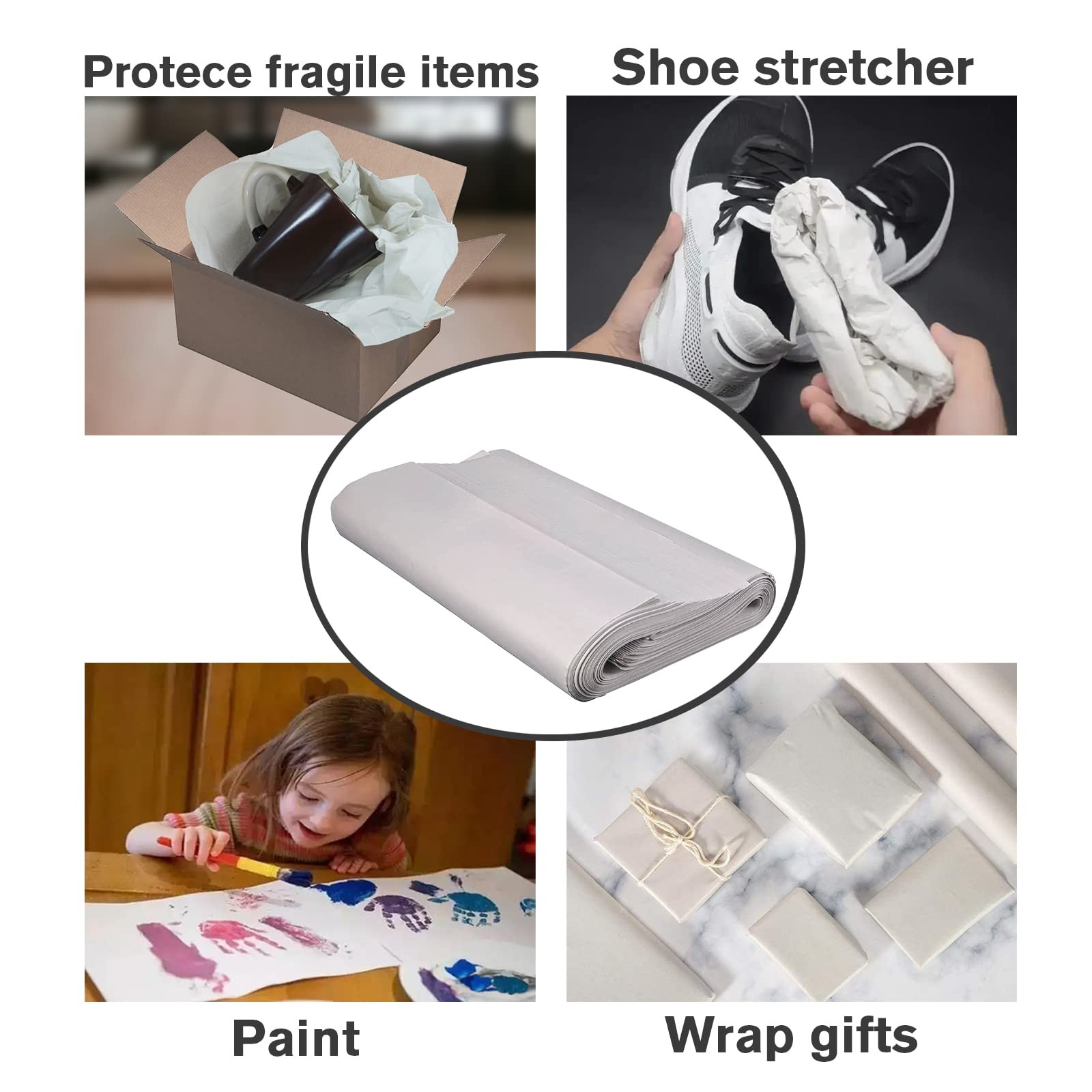 Packing Paper for Moving, Newsprint Packing Paper Sheets for Shipping Transpo...