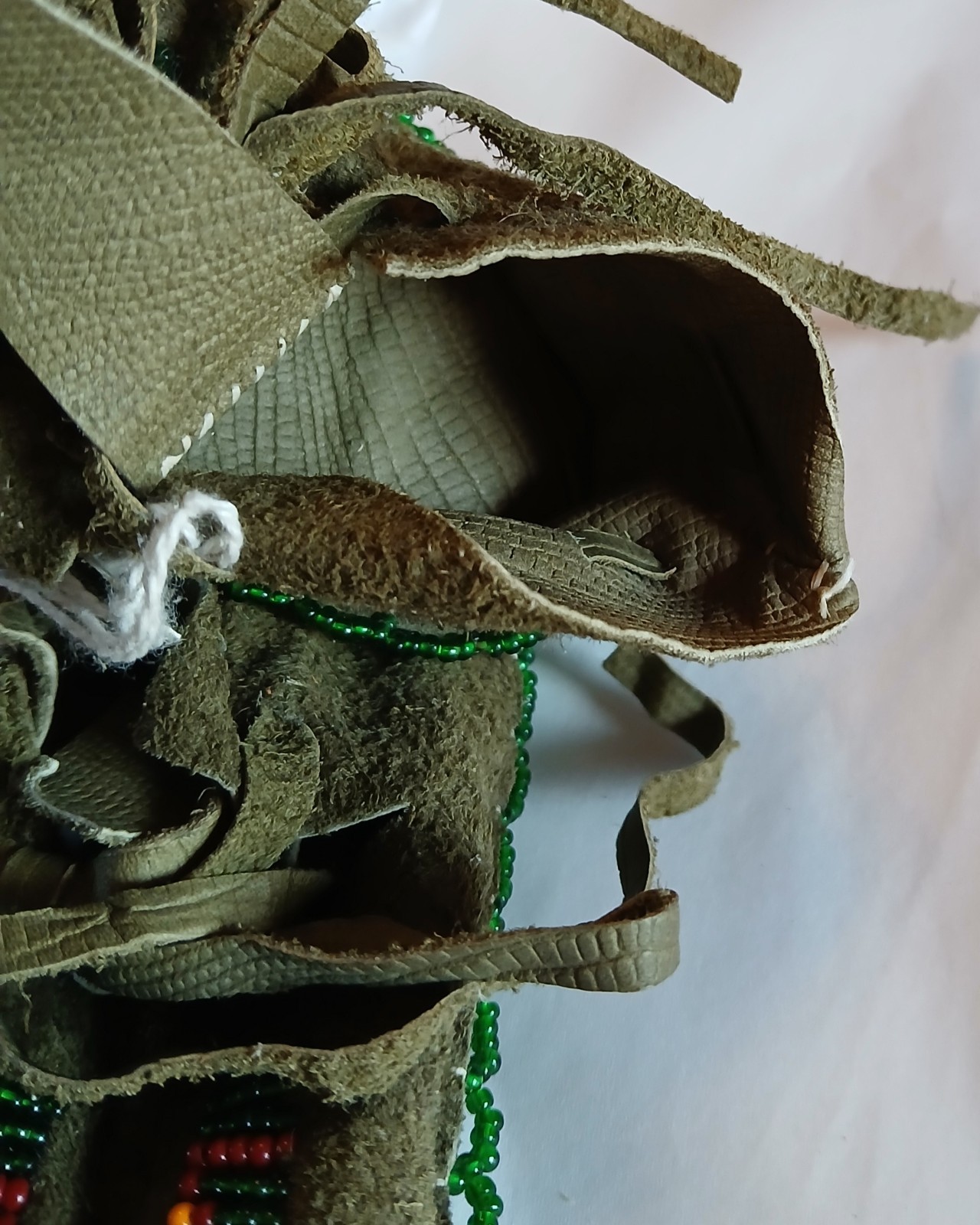 Vintage New Kiowa Green Beaded Baby Moccasins by Maureen Zotigh