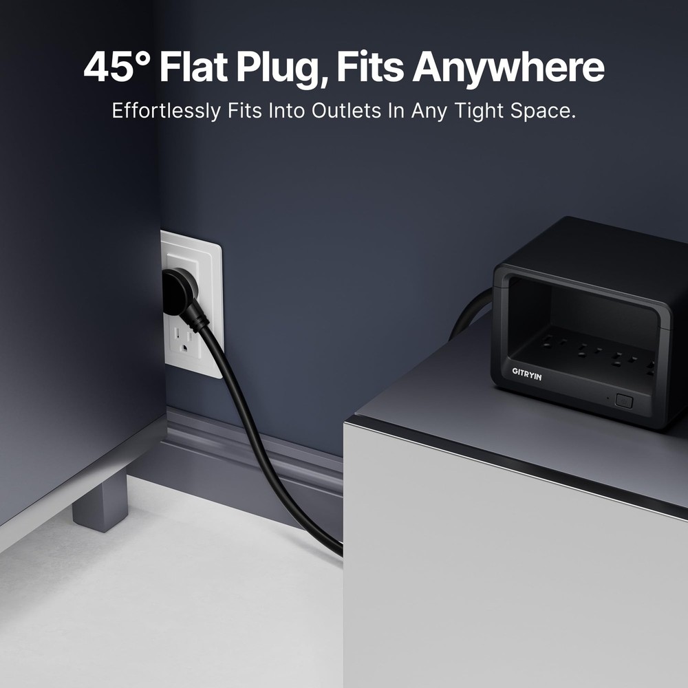 Power Strip with 8 AC Outlets, Surge Protector Power Strip, Flat Plug Multi P...