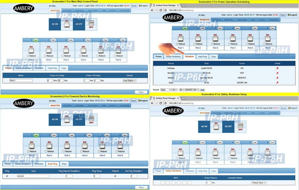 6-Port Web Controlled Remote Power Switch