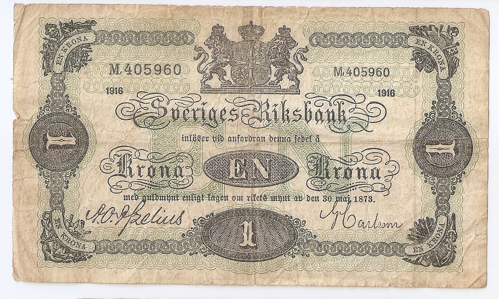 Sweden 1 krona 1916