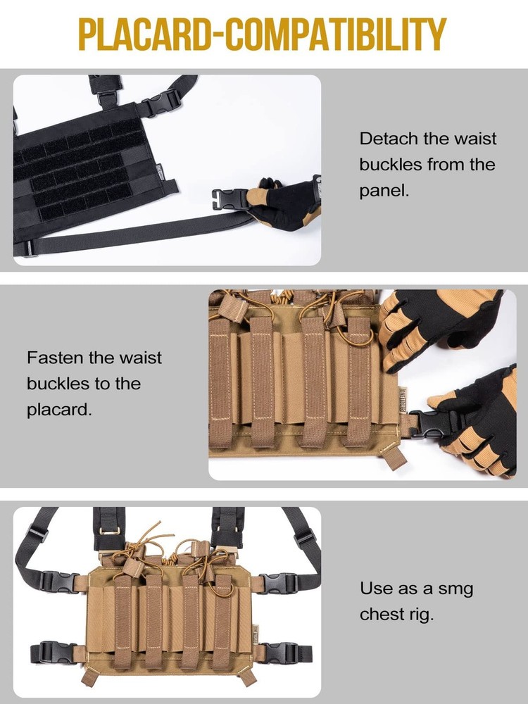 ONETIGRIS ROC Chest Rig Tactical Modular Panel with Removable Shoulder Strap ...