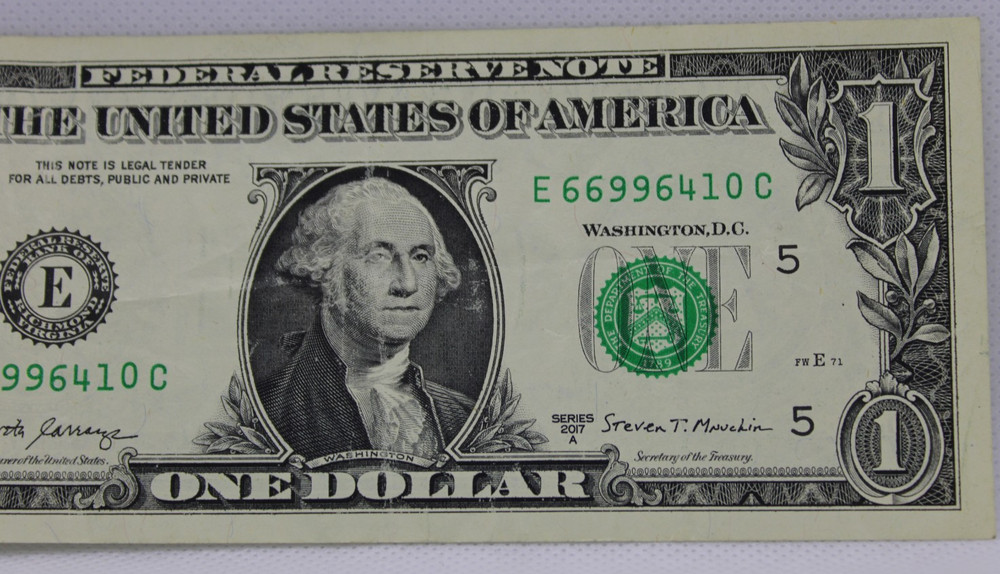 Odometer Error Note Fancy Serial Number One Dollar Bill E66996410C Triple 6s