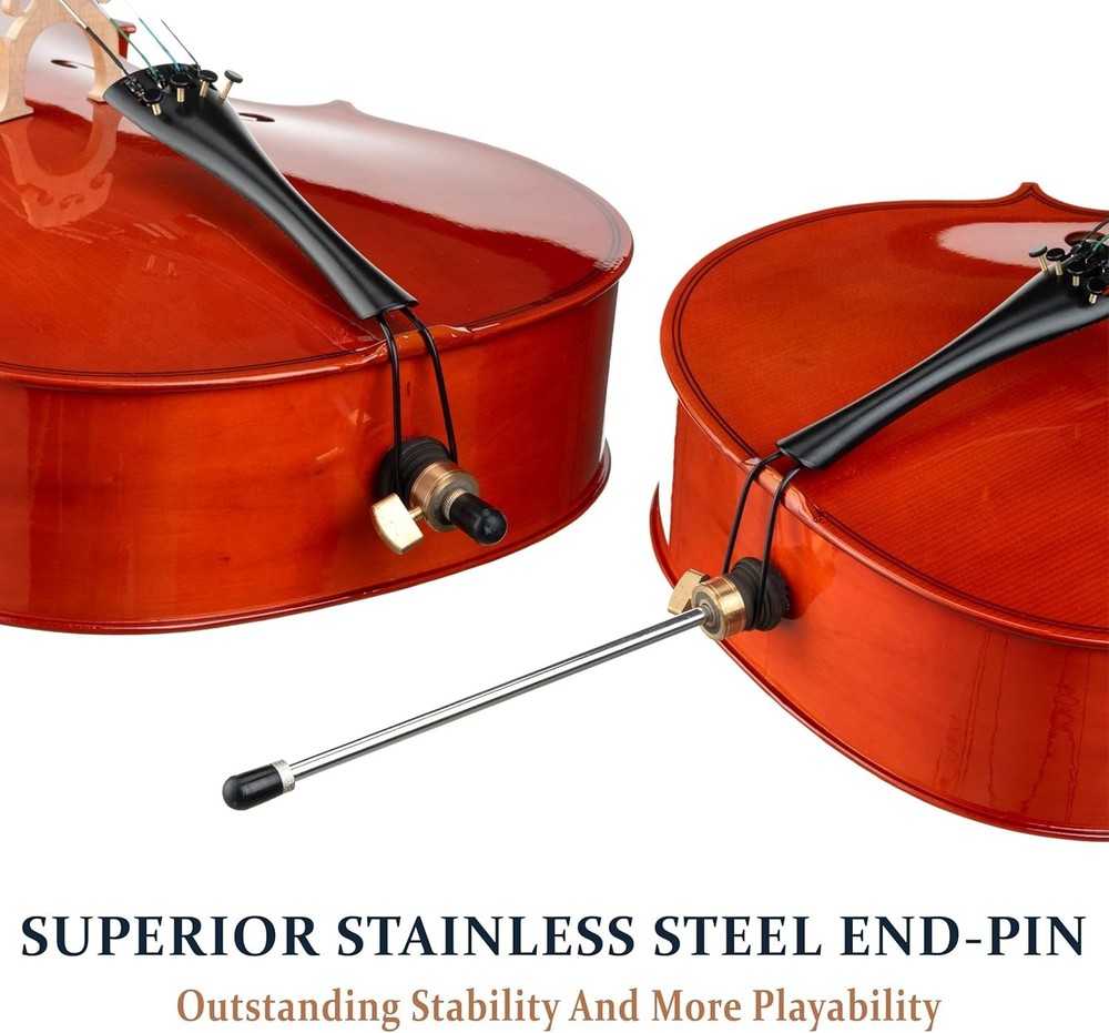 Elegant 4/4 Full Size Beginner Cello Set with Accessories - Effortless Learning