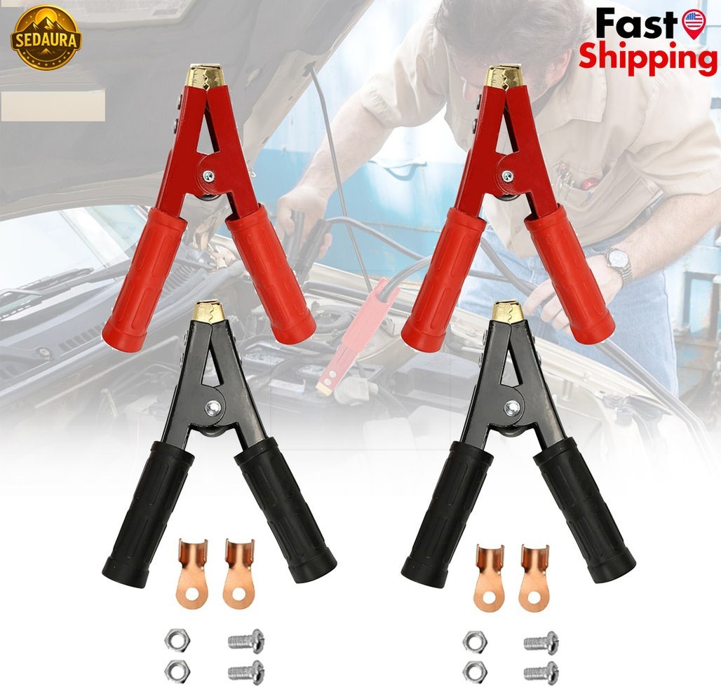 1000A Battery Booster Cable Clamp Pure Copper Jumper Heavy Duty Replacement Tool