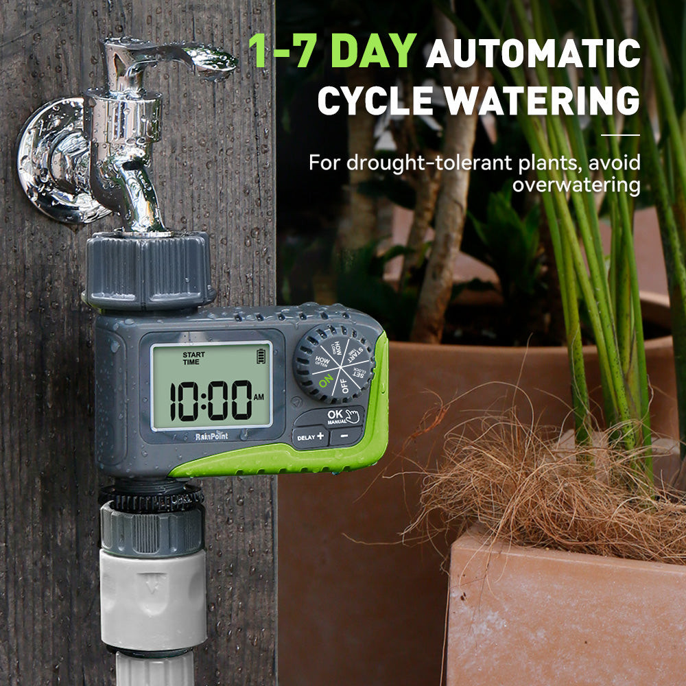 RAINPOINT Sprinkler Timer, Programmable Water Timer for Garden Hose, 1 Outlet