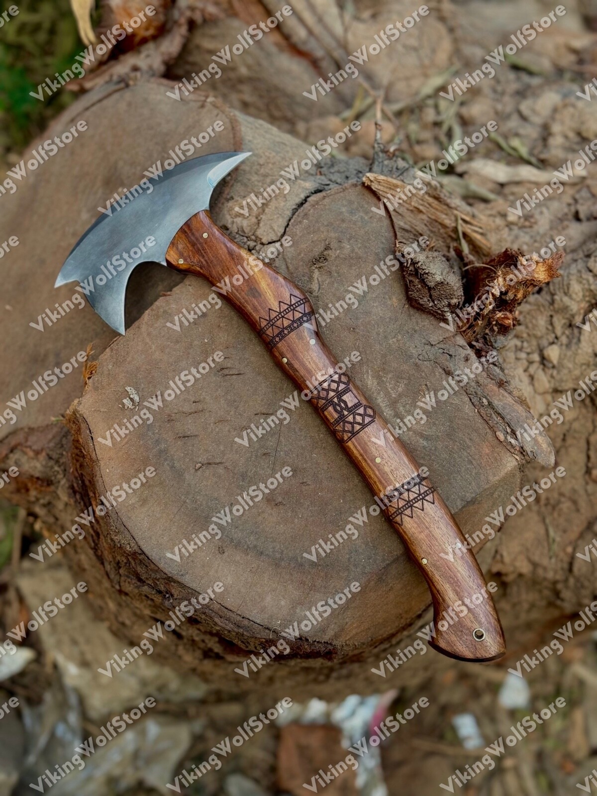 CUSTOM HANDMADE 14" CARBON STEEL REPLICA WINKLER HUNTING/THROWING AXE W/SHEATH