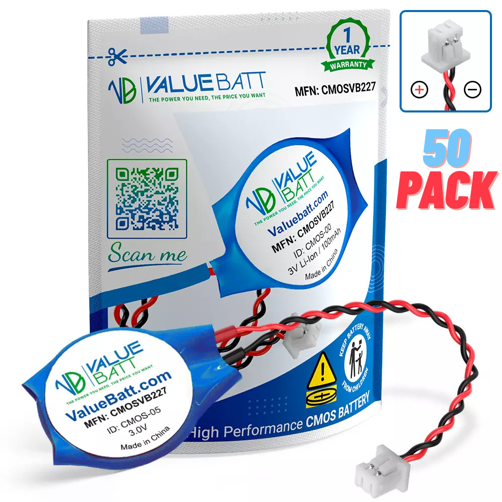 Laptop Battery 2 Pin CMOS CR2032 3V For Acer Dell HP Lenovo Toshiba IBM 50-Pack