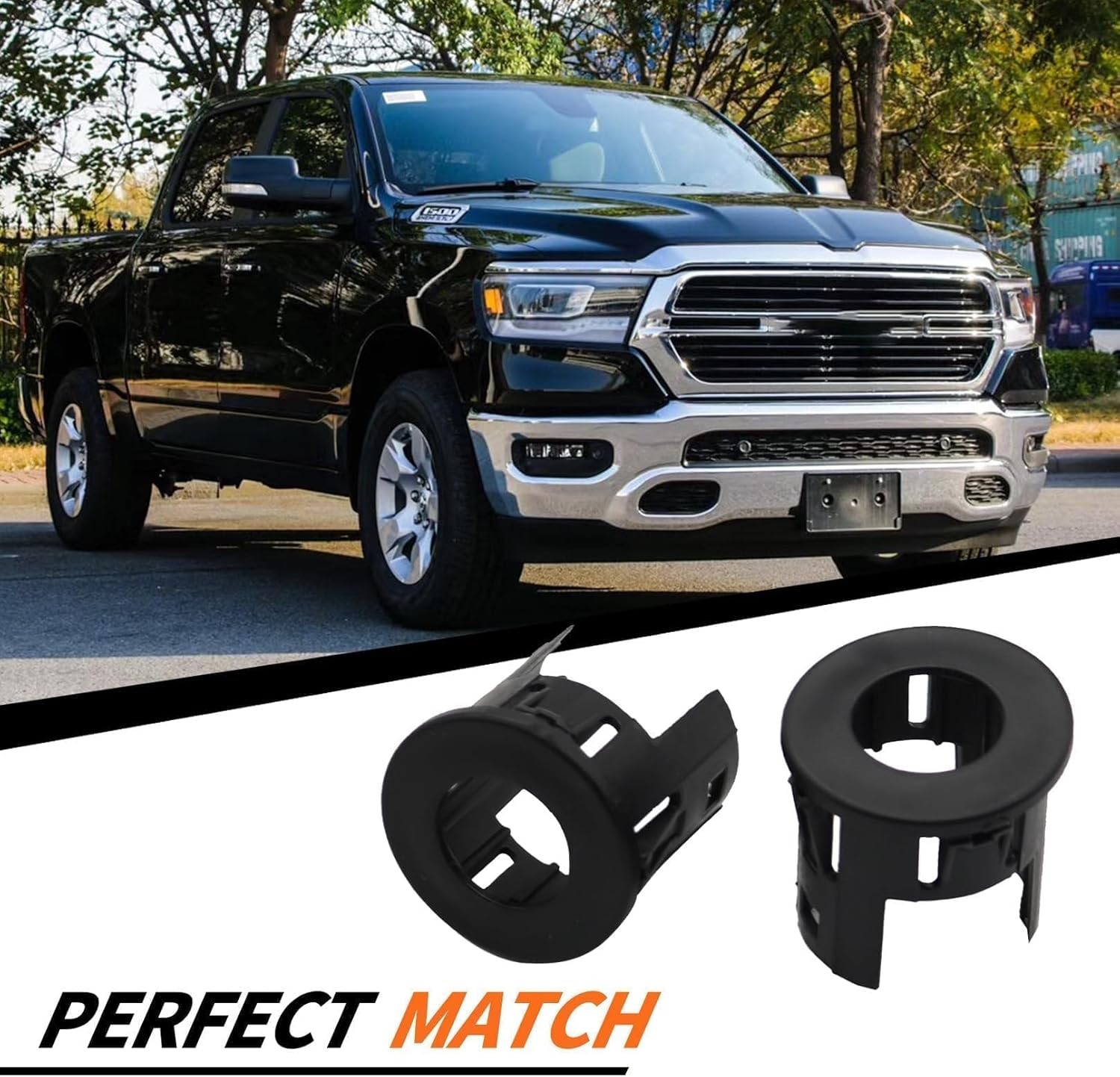 4X Parking Assist Sensor Mount Bracket Bezels Compatible with 2014-2018 1500 201