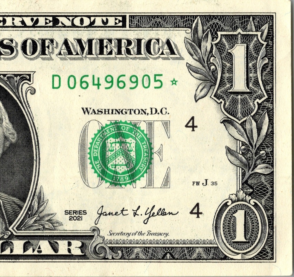 2021 D Star note One Dollar Bill Regular Run 3.2 pack note