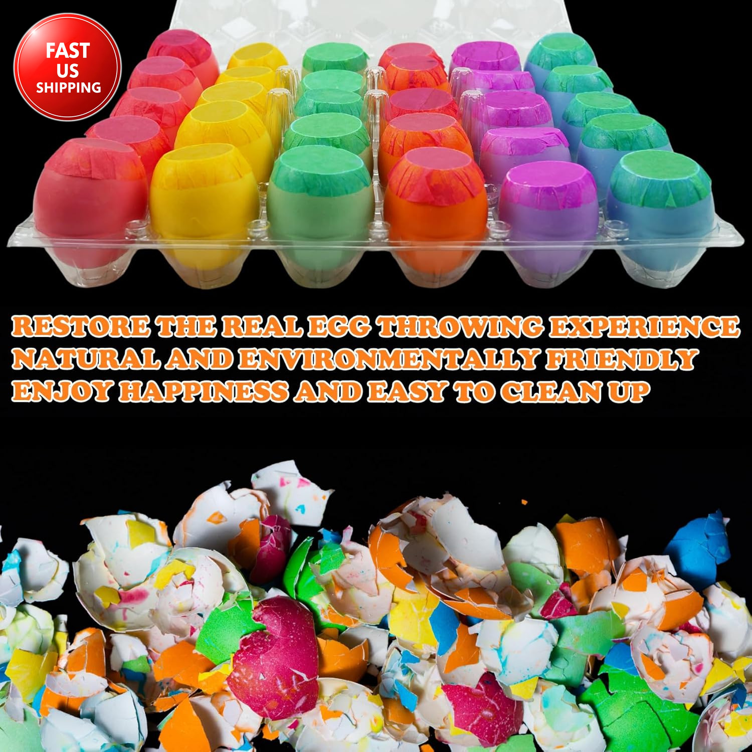 Set of 30Pcs Easter Confetti Eggs Cascarones, Explosion Eggs with Confetti Insid