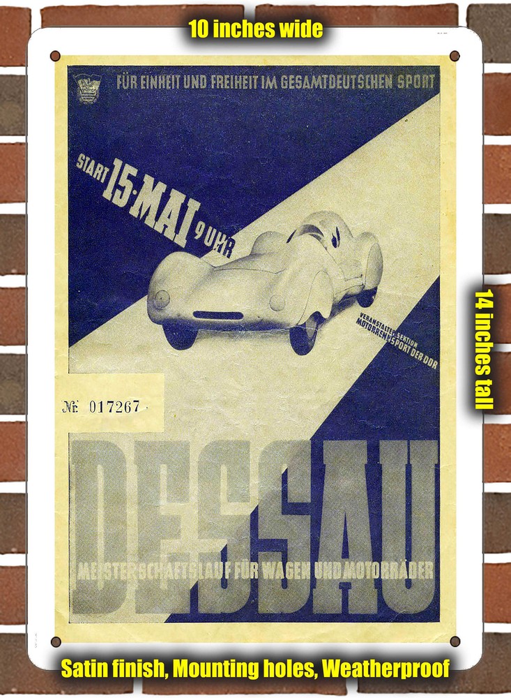 Metal Sign - 1955 Dessau Racing Program - 10x14 inches