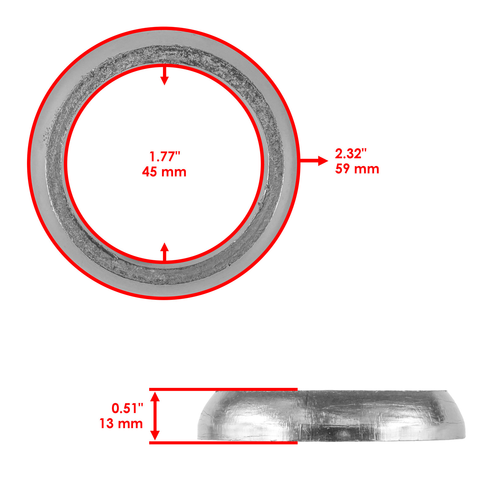Caltric Exhaust Gasket Donut Seal for Polaris 3610047