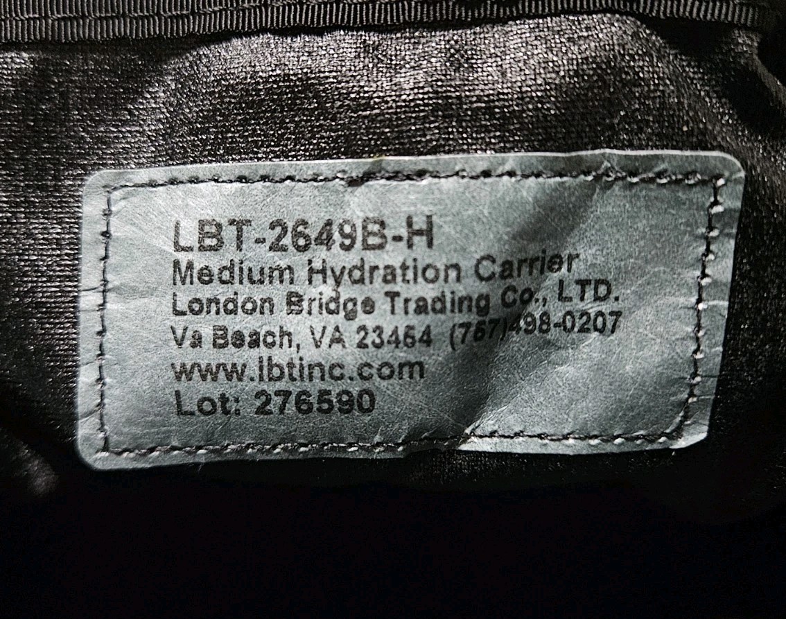 LBT 2649B-H Click-In Hydration Carrier Black