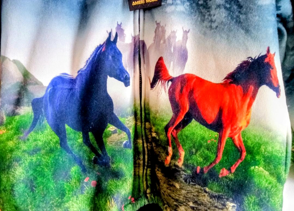 NWT Ameri Mode Epic Wild Running Horses~ Coat Fleece Lined! Warm! sz S/M