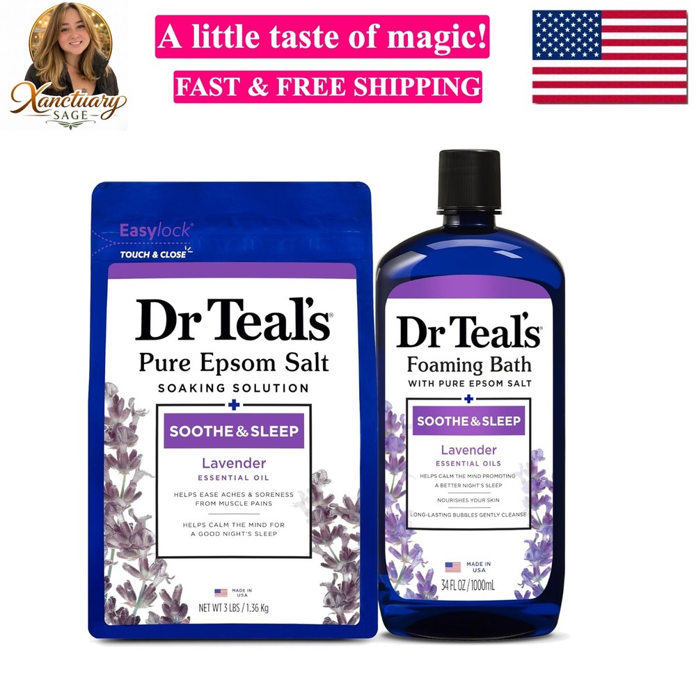 Dr. Teal's Epsom Salt Soaking Solution and Foaming Bath with Pure Epsom Salt ...
