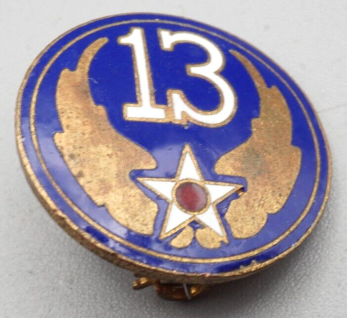 WWII 13th Air Force DI Unit Crest Pin PATCH TYPE