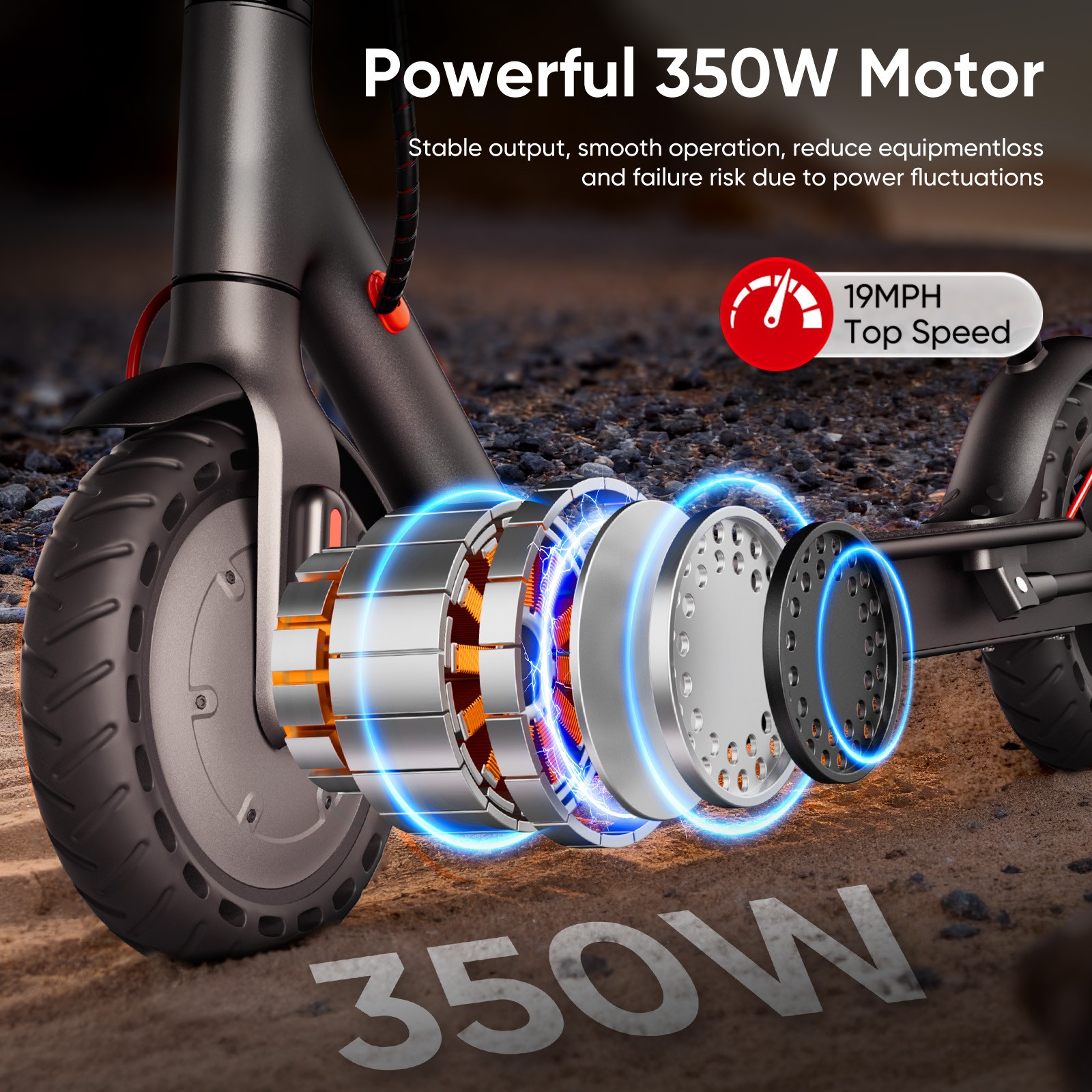 500W Commuter Electric Scooter For Adult 19MPH 20 Mile Range 8.5" Solid Tires