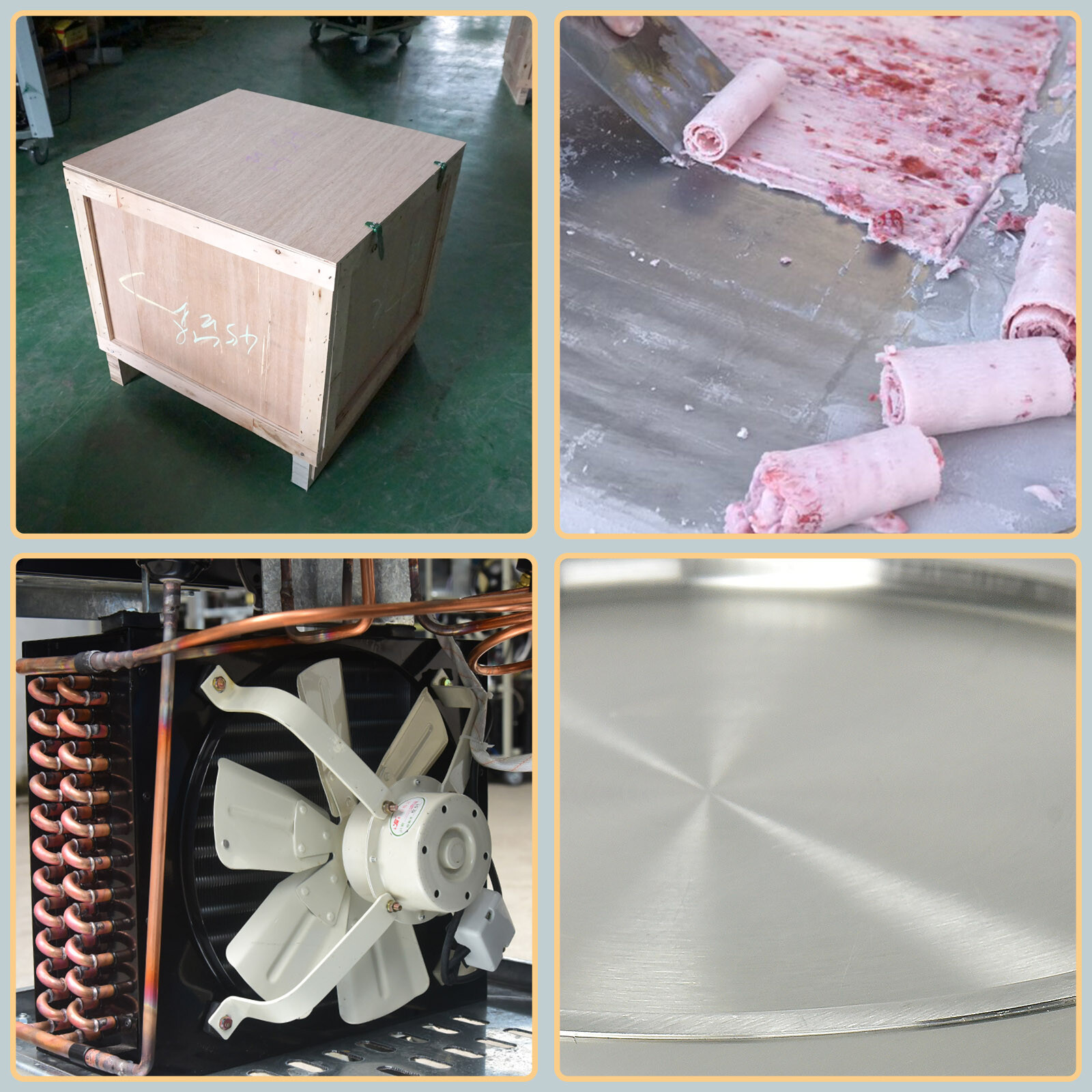 Kolice Desktop single round pan rolled ice cream machine,fry yogurt machine