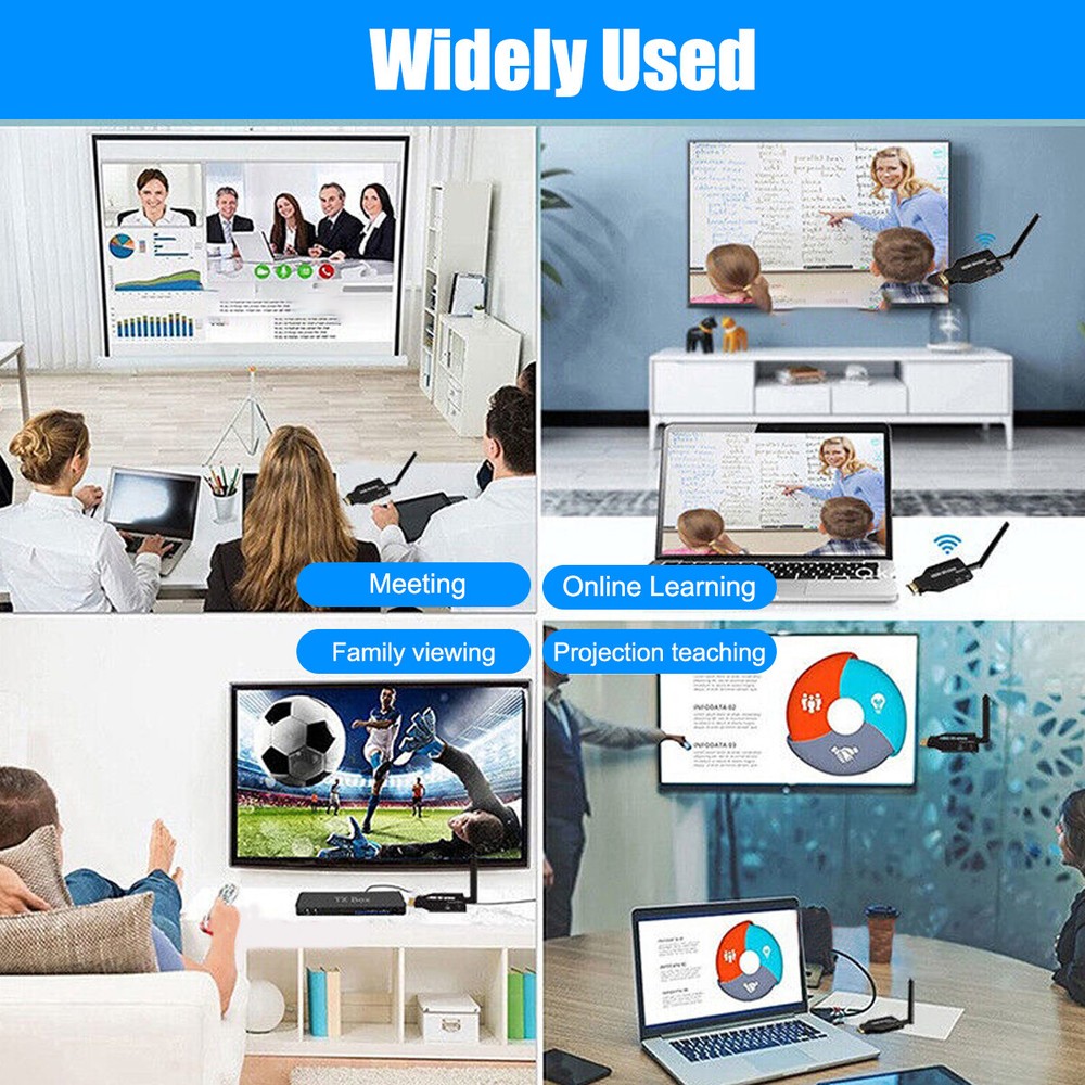 100M Wireless HDMI Video Transmitter & Receiver TV Stick Screen Share Extender #