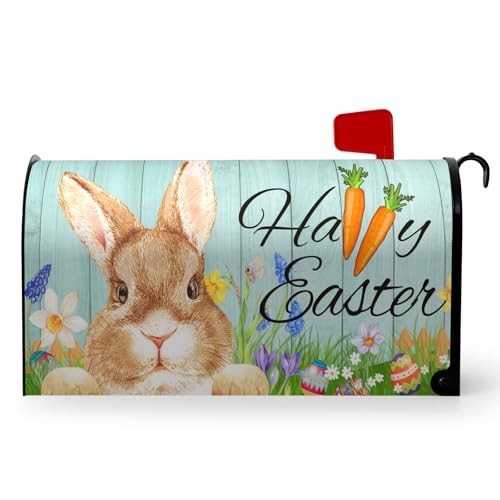 Happy Easter Mailbox Covers Large Size Spring Bunny Rabbit Magnetic Mail Post