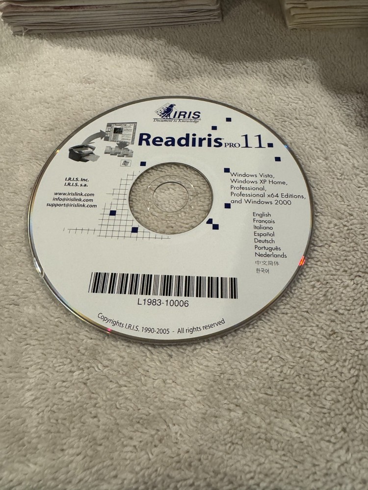 IRIS Readiris Pro 11 for Windows - CD ONLY IN GOOD CONDITION!!!