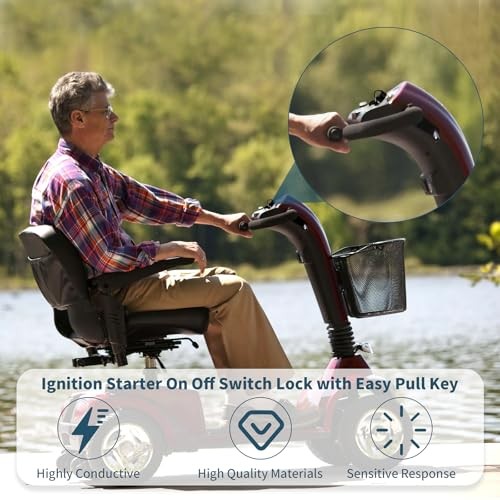 Ignition Switch with Key, Replacement Mobility Scooter Spare Start On/Off