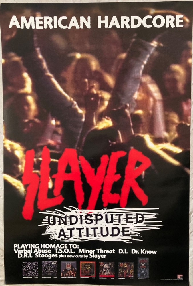 Slayer 1996 Promo Poster Undisputed Attitude American Hardcore Album Catalog