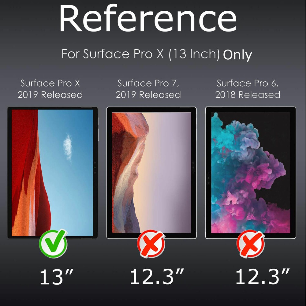 (2 Pack) Microsoft Surface Pro X 13" 2019 Clear Tempered Glass Screen Protector