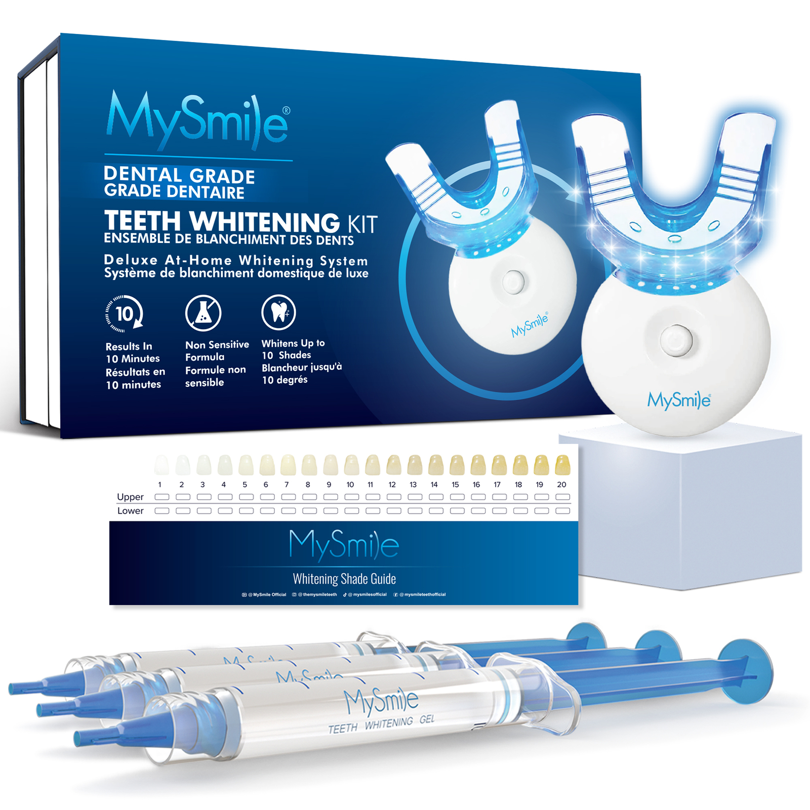 MySmile Teeth Whitening Gel Kit Strong Tooth Bleaching Kit with 5LED Light Tray