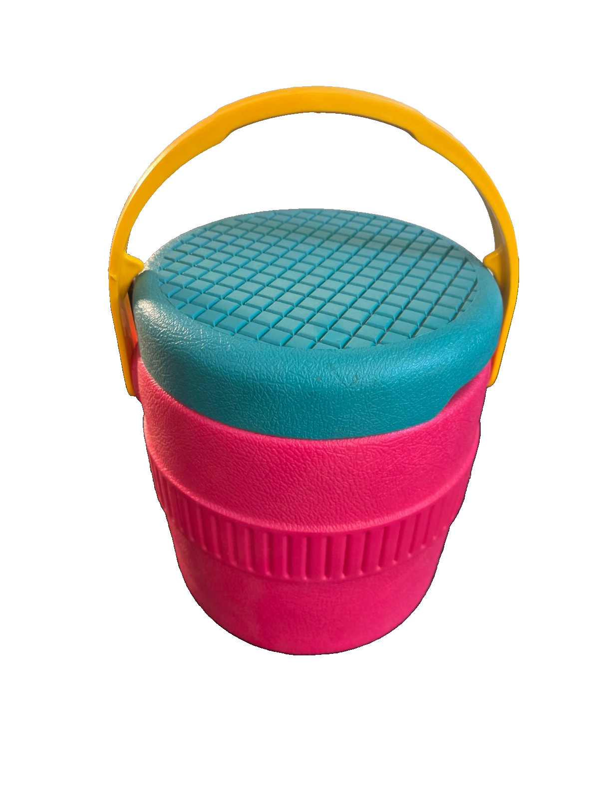 Bucket of Fun by Igloo DRINK COOLER 1 Gallon with Spigot Pink Teal & Yellow USA