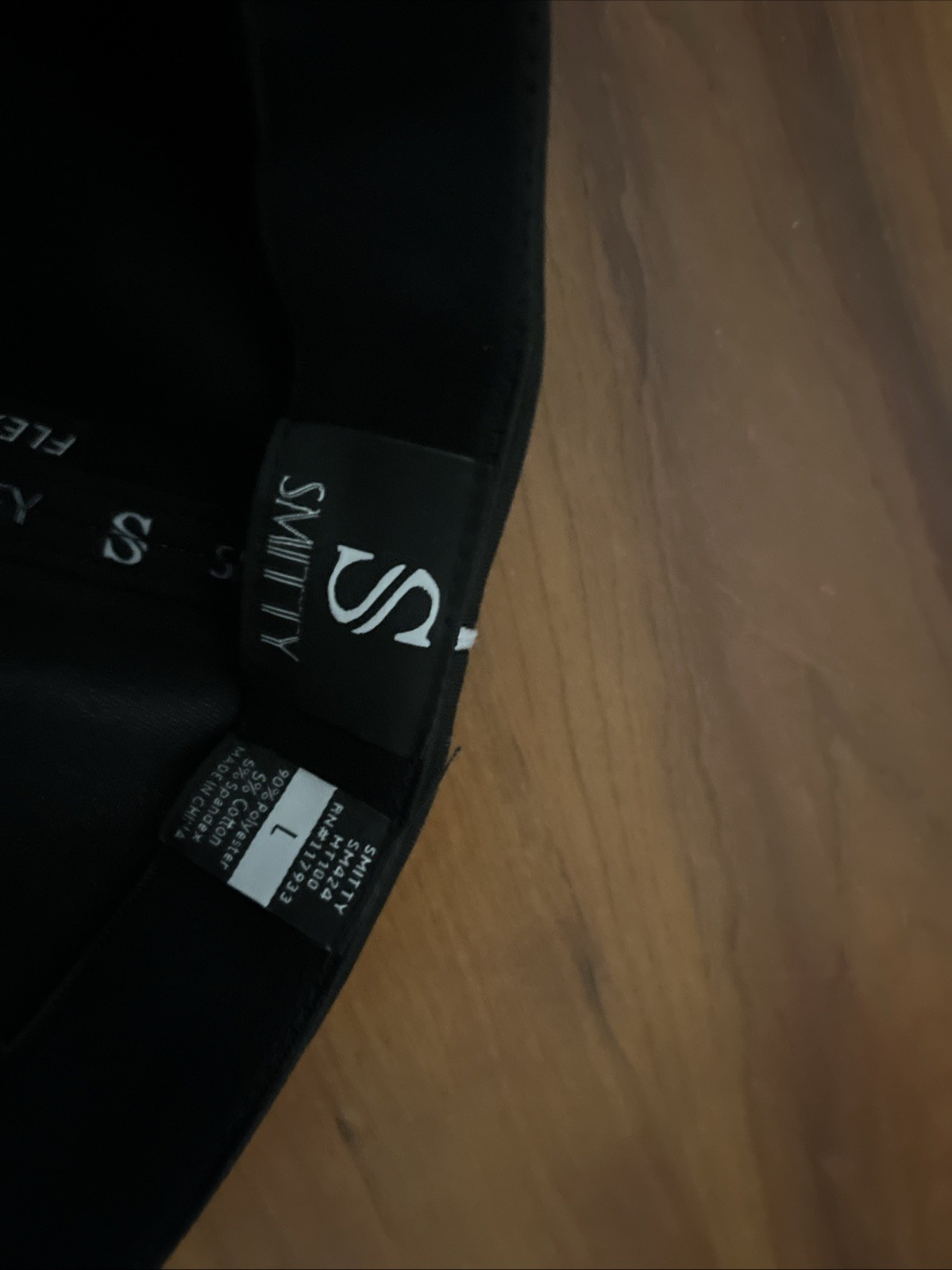 Smitty Black/White Piping Flex Fit Football Referee Hat HT110 LARGE L