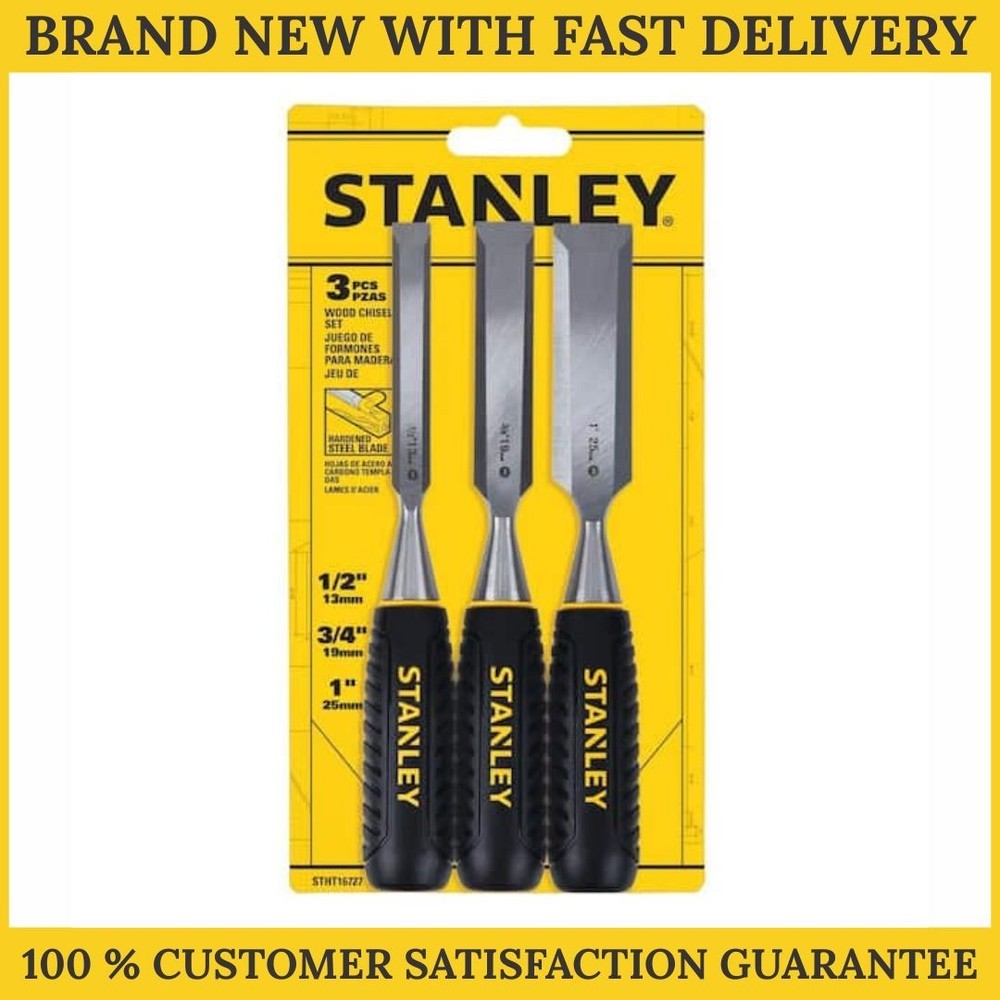 Stanley Wood Chisel Set 3 Piece Carpentry Hand Tool Kit