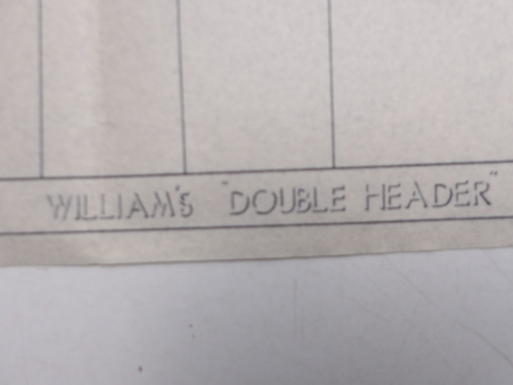Williams: Double Header- Schematic -NOS