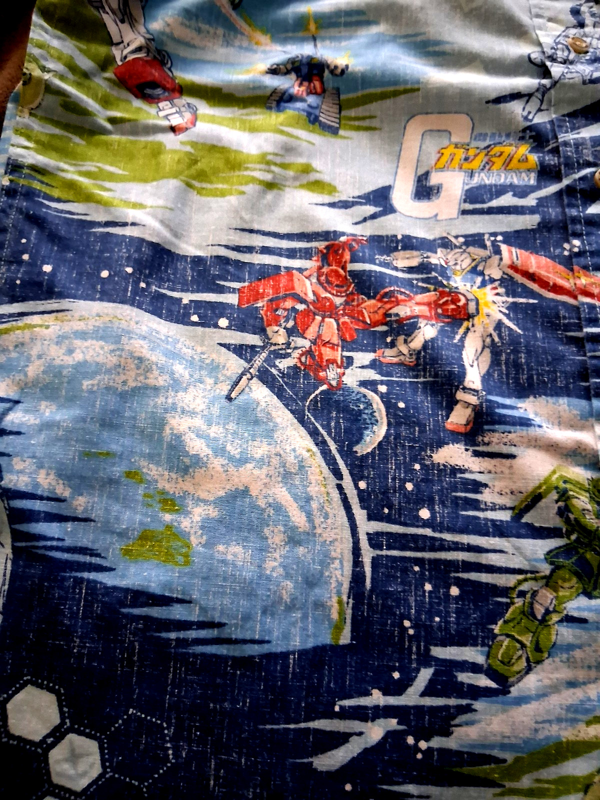 Reyn Spooner Mobile Suit Gundam Men's Sky Button Shirt NWT