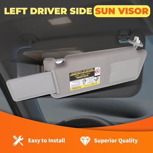 Light Gray Sun Visor Left Driver Compatible with Tacoma 2005 Light Gray (Left)