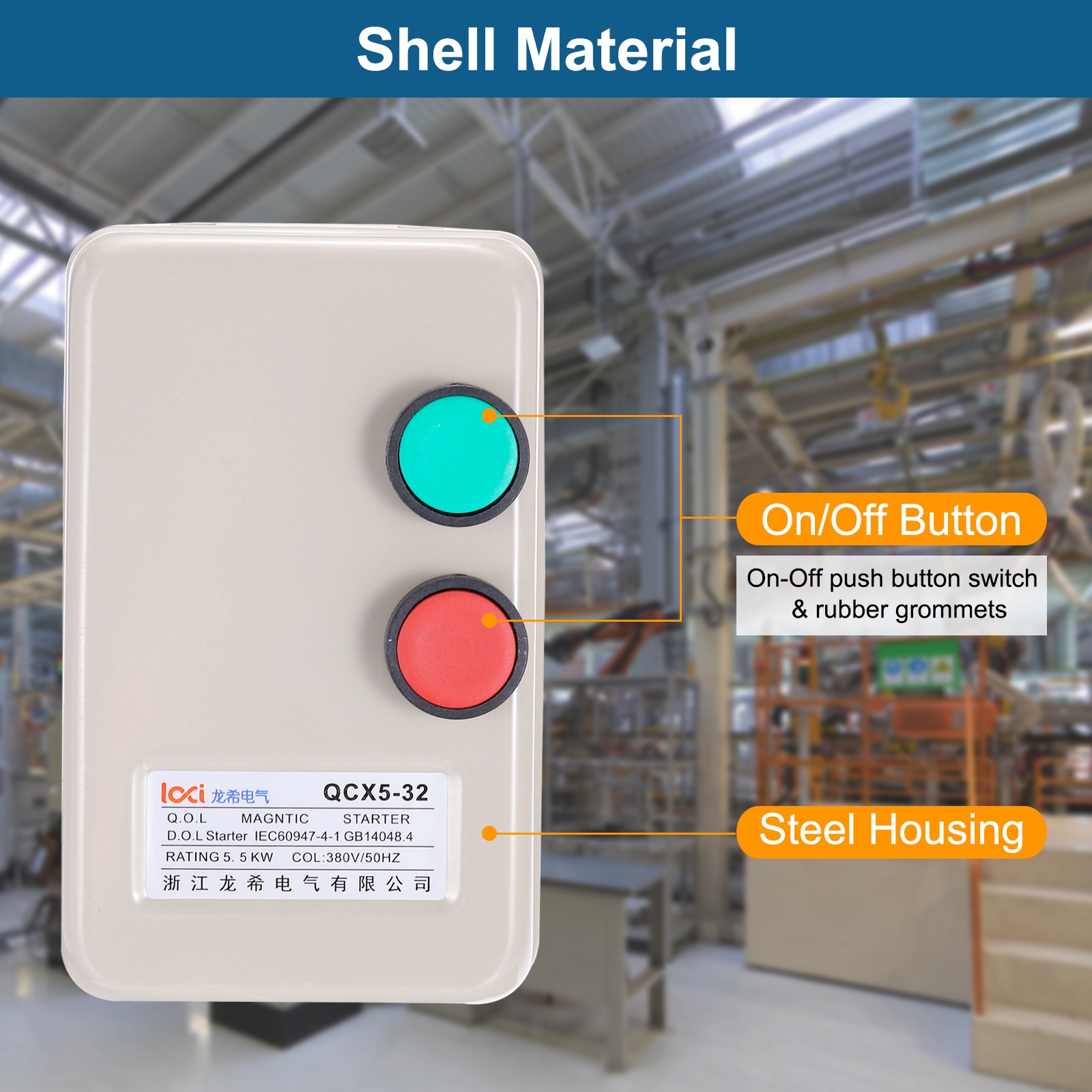 380V 5.5KW 7.5HP 3 Phase Magnetic Starter for Air Compressor Magnetic Switch