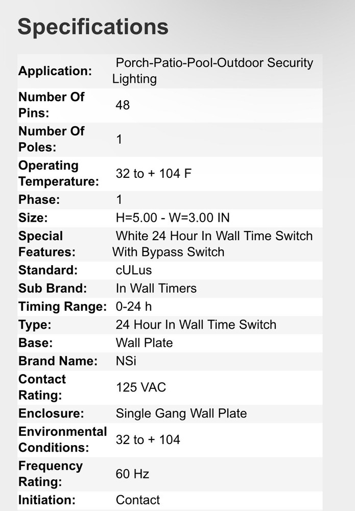🔴Tork 701B Electromechanical Time Switch Easy Set In Wall Timer 20A 24Hr‼️