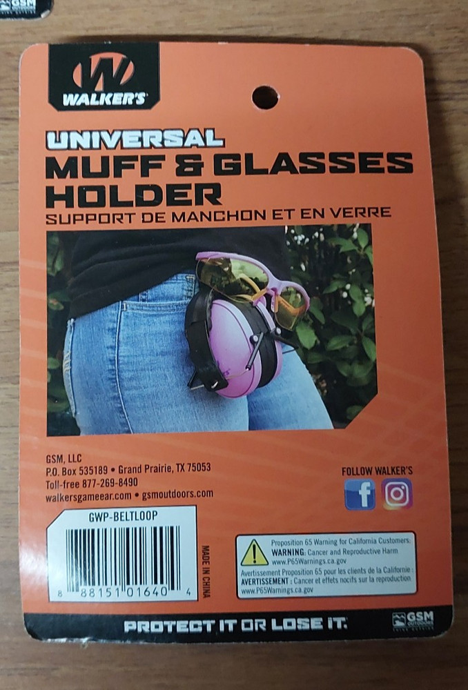 4-Pack Walker's Durable Polymer Universal Hands Free Muff And Glasses Holder